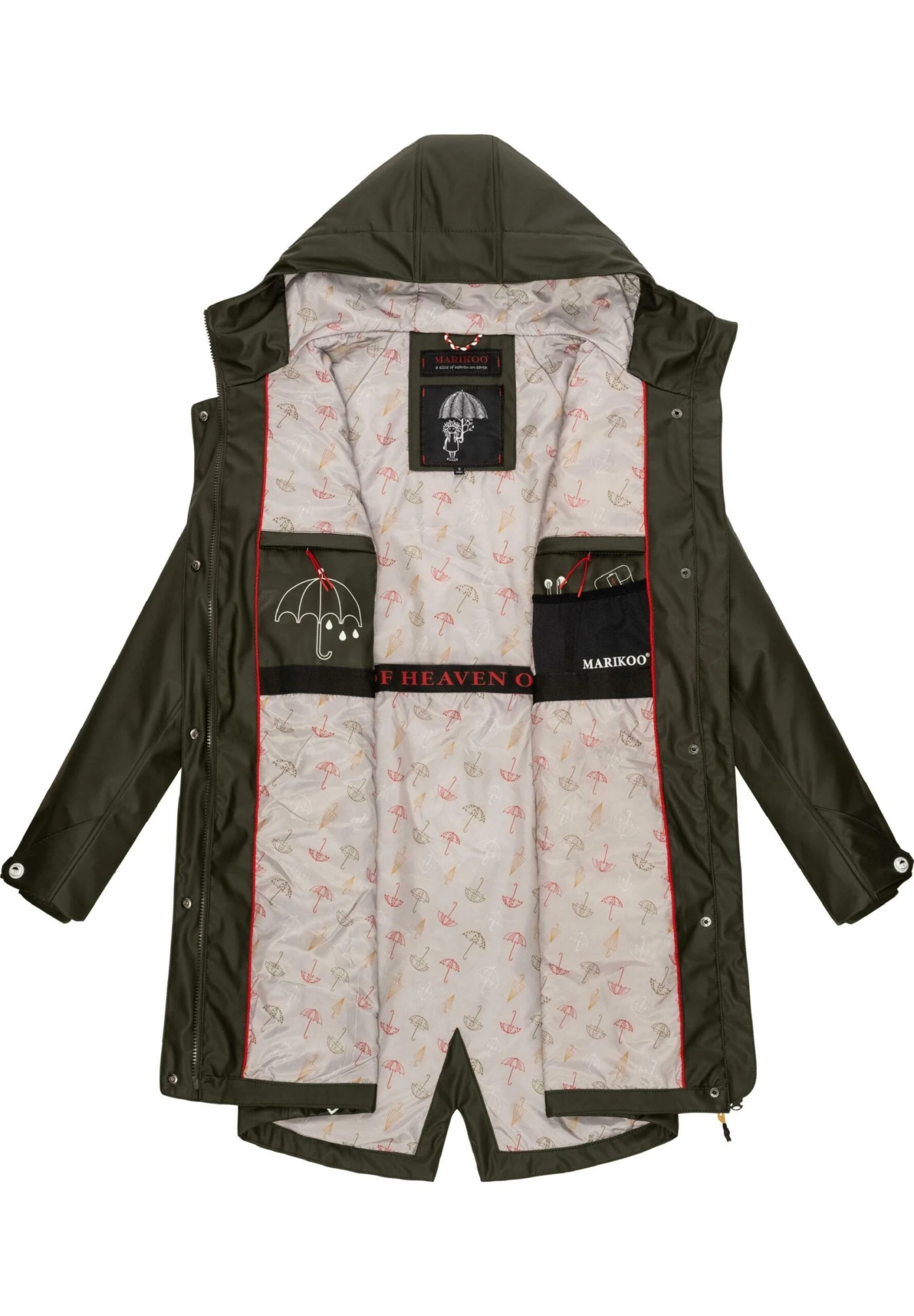 Marikoo Dancing Umbrella - Impermeable - Dark Olive 5 Marikoo Dancing Umbrella - Impermeable - Dark Olive - Imagen 3